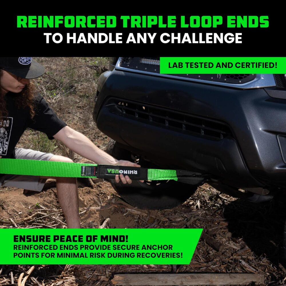 Rhino USA Recovery Tow Strap (3" x 20') - 31,518lb Break Strength - Image 3
