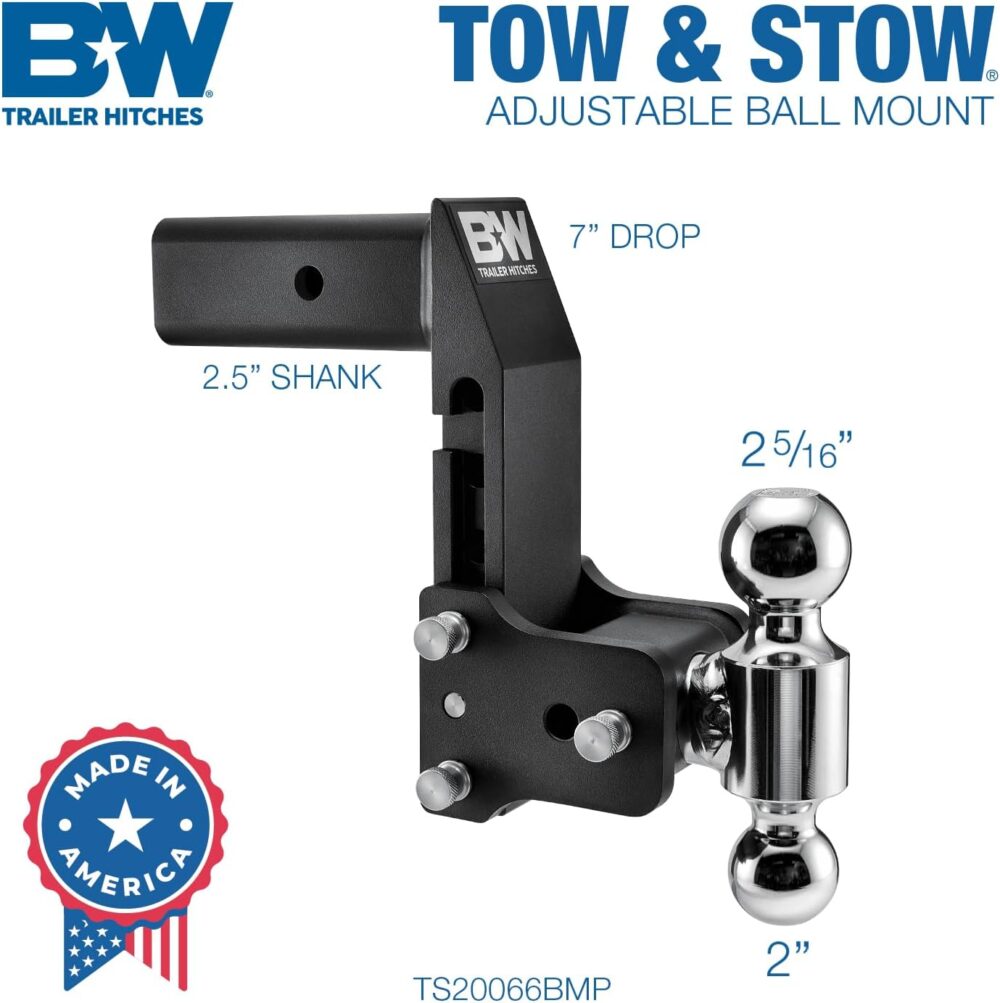 B&W Trailer Hitches MultiPro Tow & Stow Adjustable Trailer Hitch - TS20066BMP - Image 2