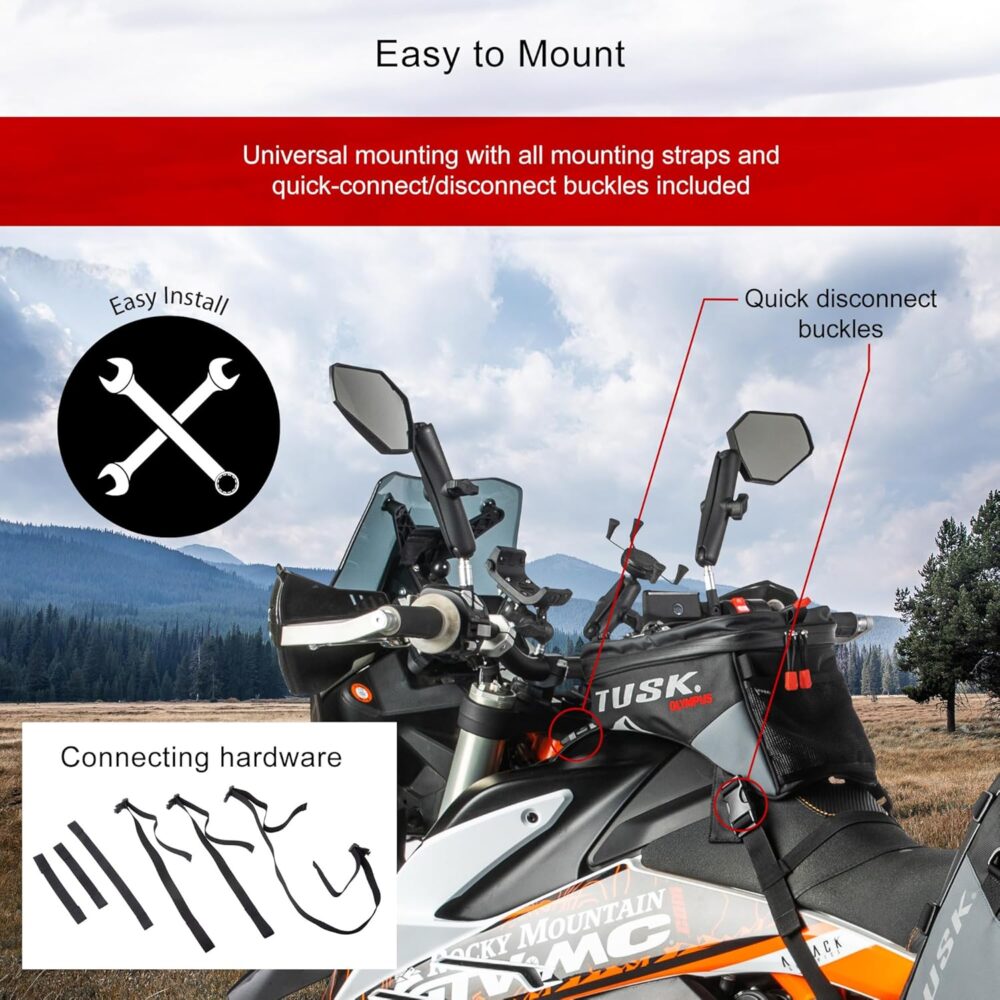 TUSK Olympus Tank Bag Small Black - Image 3
